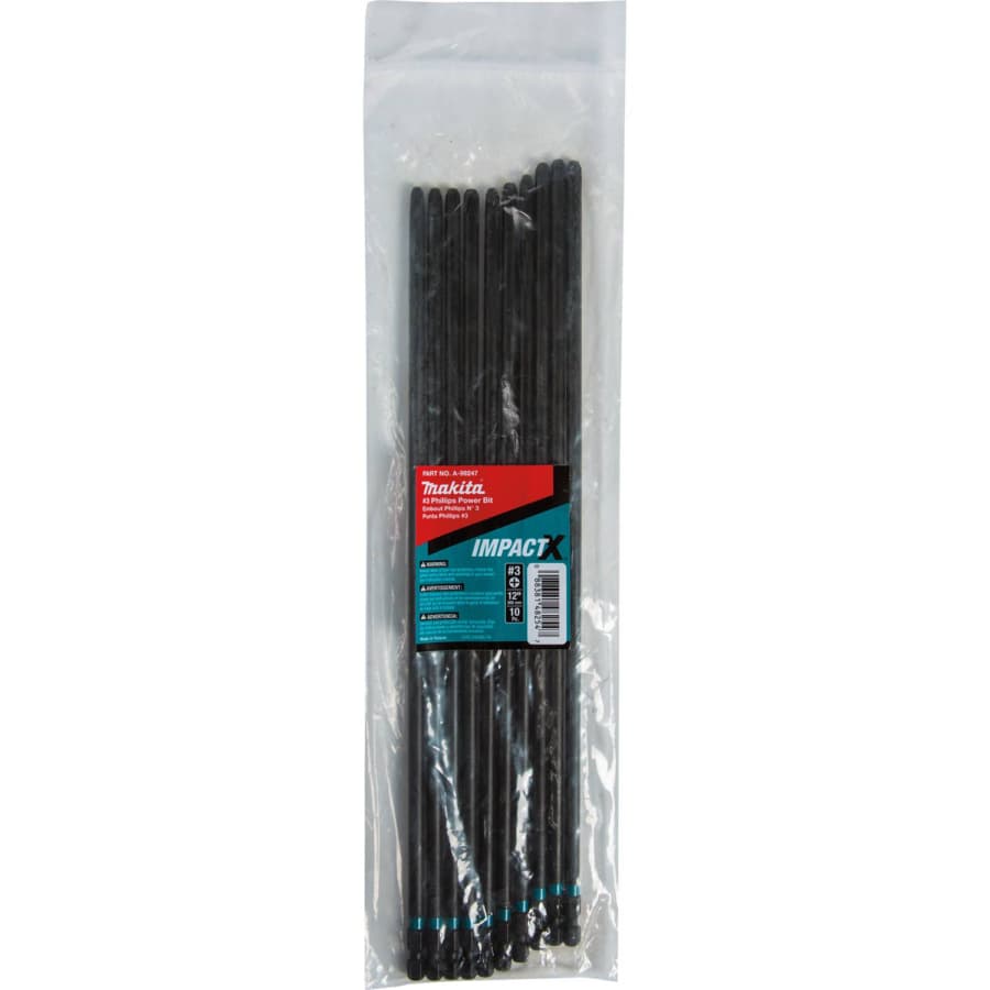 #3 x 12" ImpactX Phillips Drive Power Bit (10/Pack), detail 1