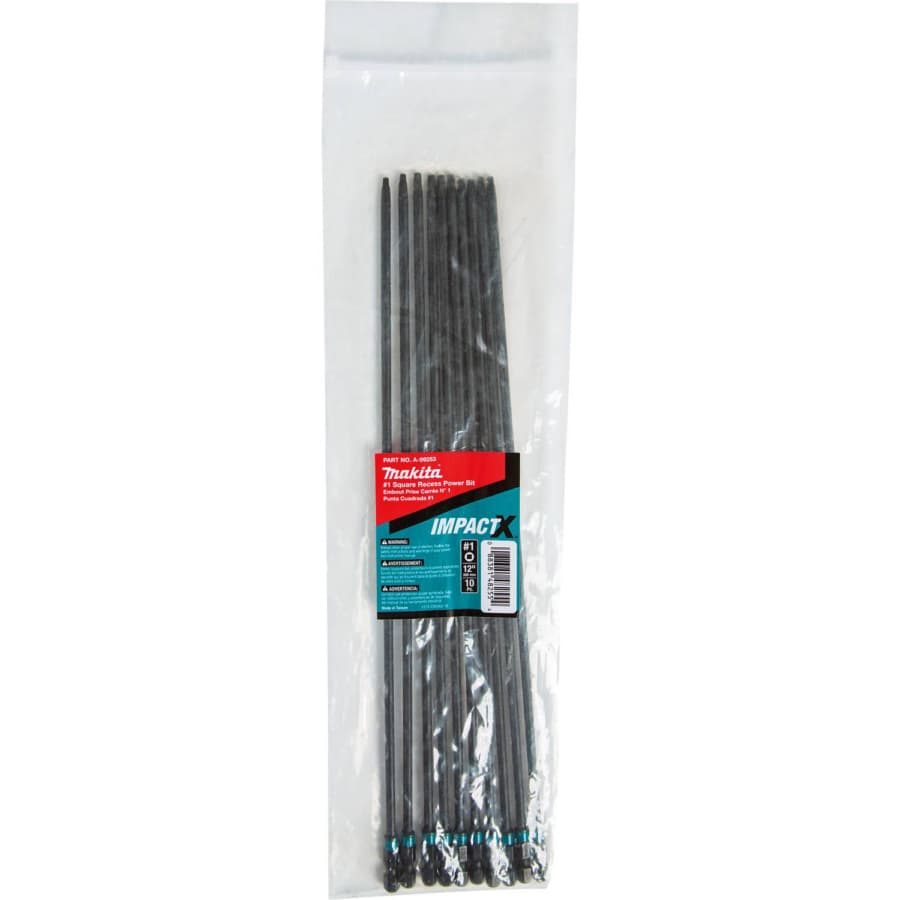 #1 x 12" ImpactX Square Drive Recess Power Bit (10/Pack), detail 1