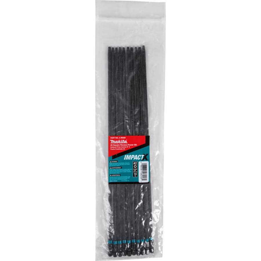 #2 x 12" ImpactX Square Drive Recess Power Bit (10/Pack), detail 1