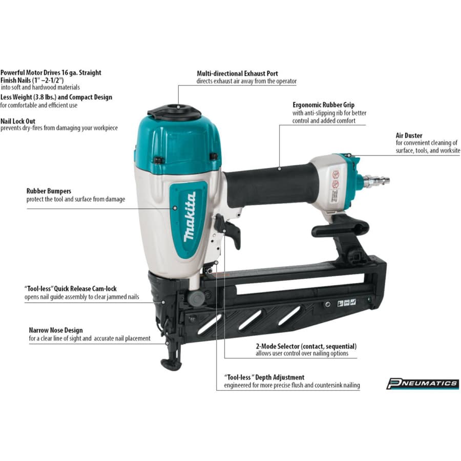 1" - 2-1/2" x 16 Gauge Straight Finish Nailer, detail 5