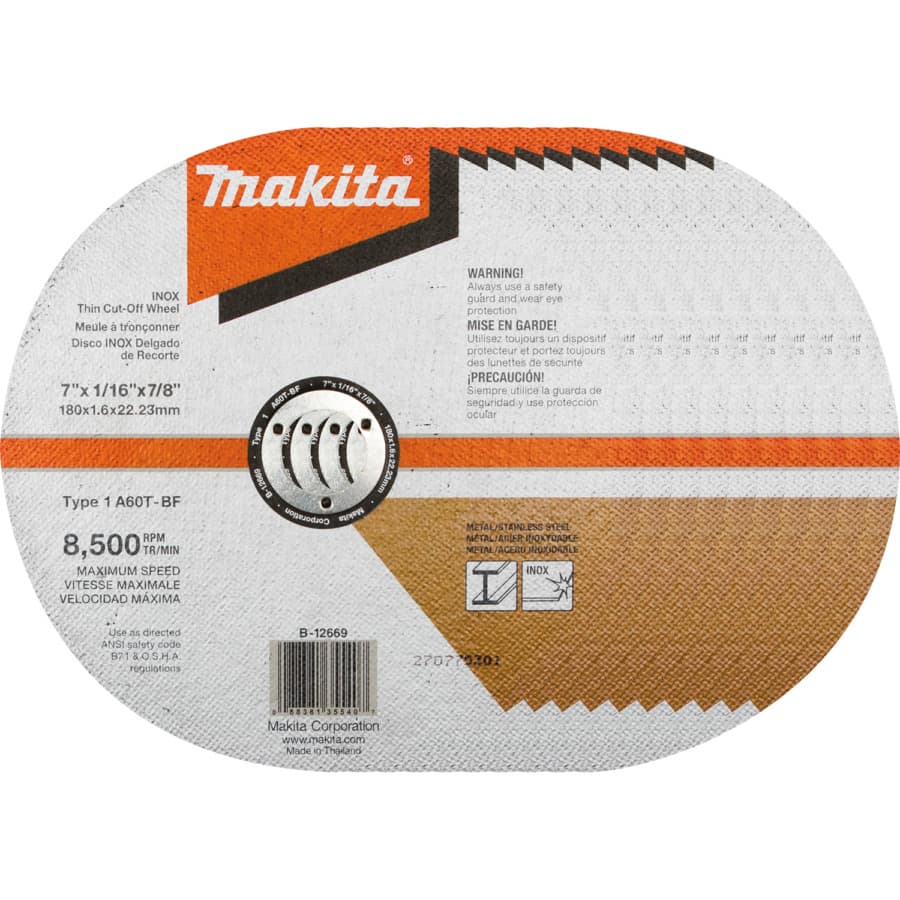 7" Inox 60 Grit Thin Cut-Off Wheel, Aluminum Oxide, detail 1