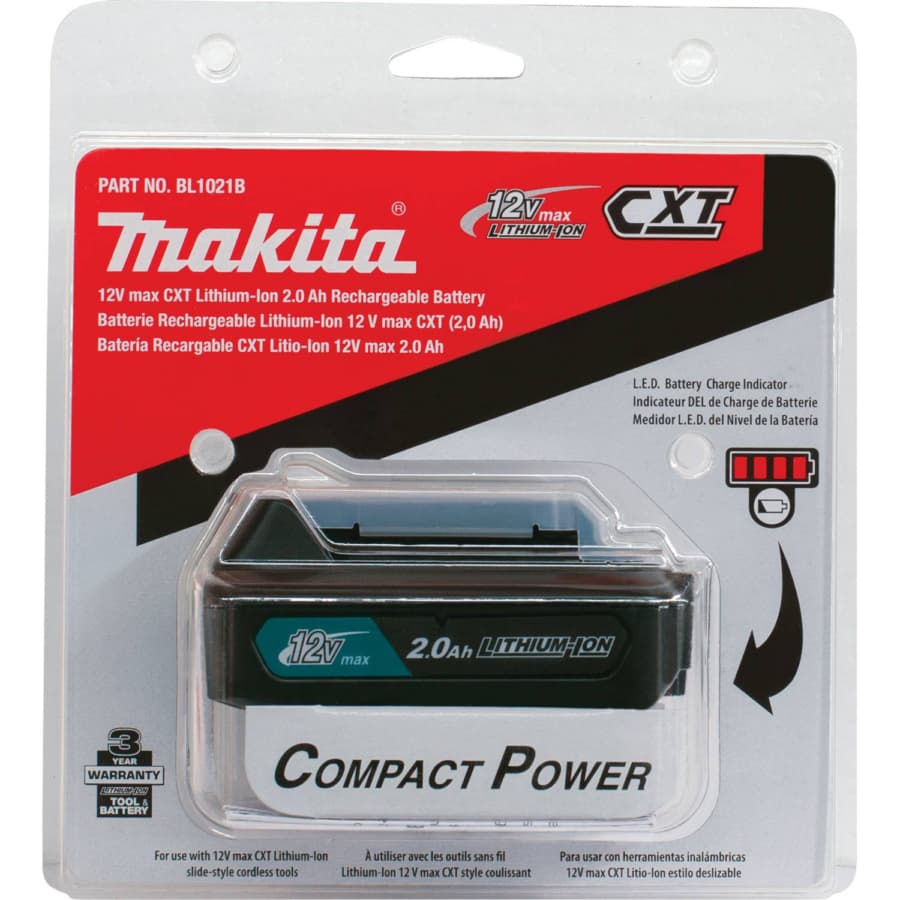 Makita 12V Max CXT Lithium-Ion 2.0 Ah Battery - BL1021B, detail 3