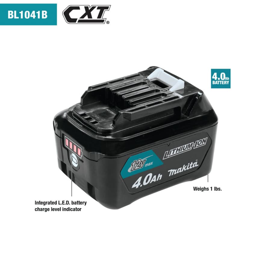 Makita 12V Max CXT Lithium-Ion 4.0 Ah Battery - BL1041B, detail 1