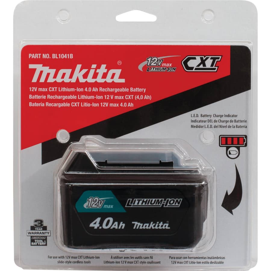 Makita 12V Max CXT Lithium-Ion 4.0 Ah Battery - BL1041B, detail 3