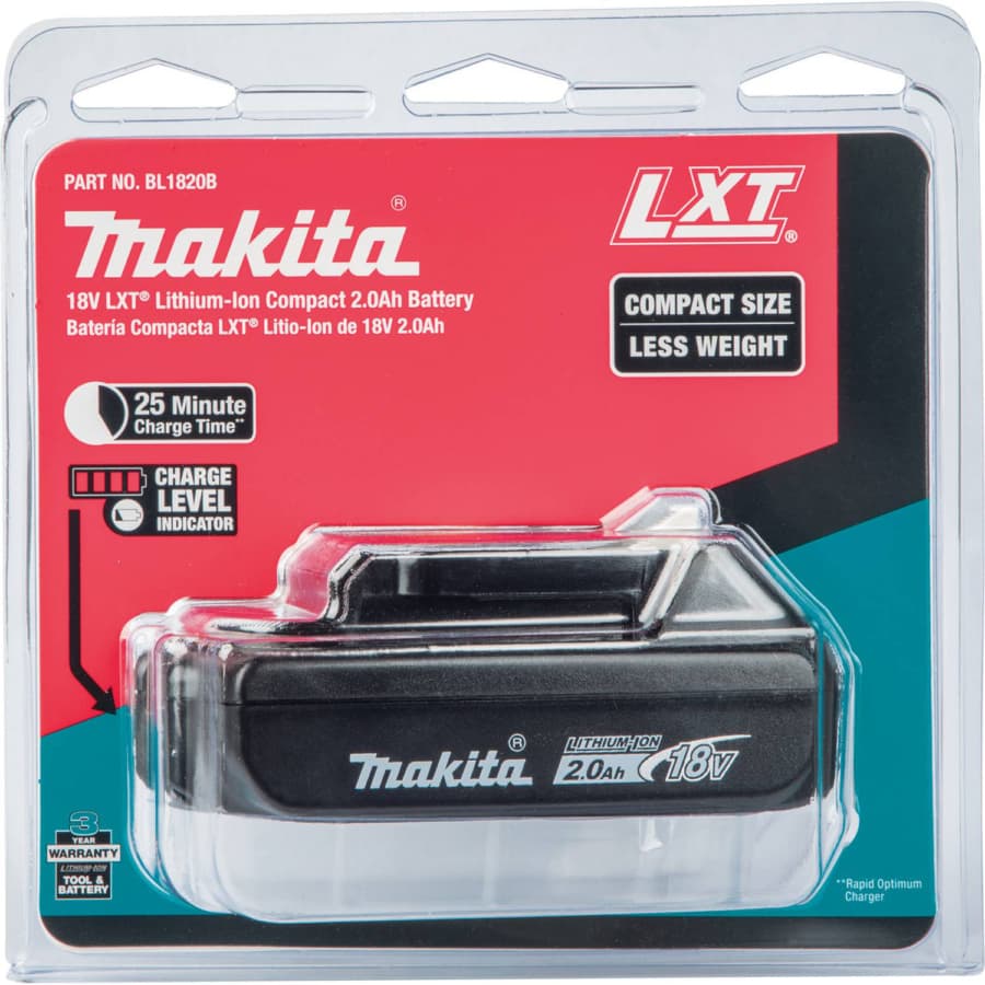 Makita 18V LXT Compact Lithium-Ion 2.0 Ah Battery - BL1820B, detail 7