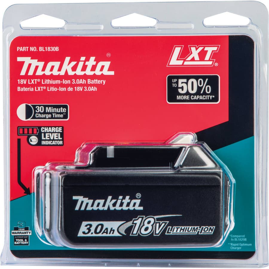 Makita 18V LXT Lithium-Ion 3.0 Ah Battery - BL1830B, detail 6