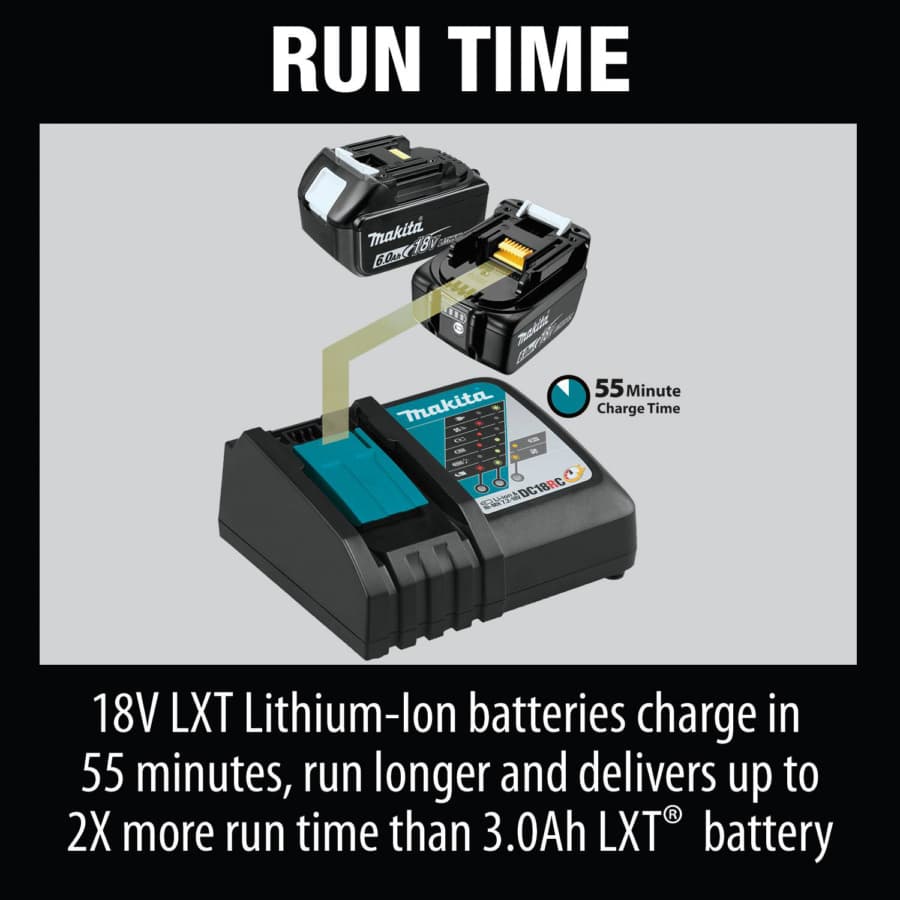 Makita 18V LXT Lithium-Ion 6.0 Ah Battery - BL1860B, detail 4