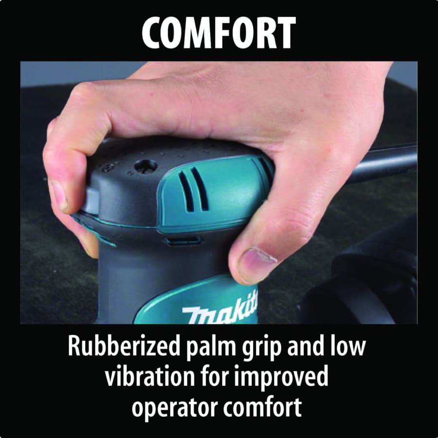 Makita Orbital Sander Corded 3A Motor with 5" Round Hook and Loop Pad, Vacuum, - BO5030K, detail 7