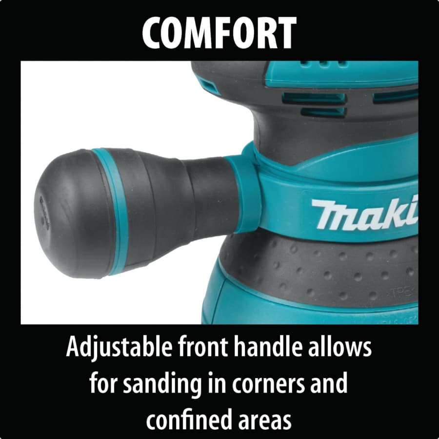 Makita Orbital Sander Corded 3A Motor with 5" Round Hook and Loop Pad, Vacuum, - BO5041K, detail 3