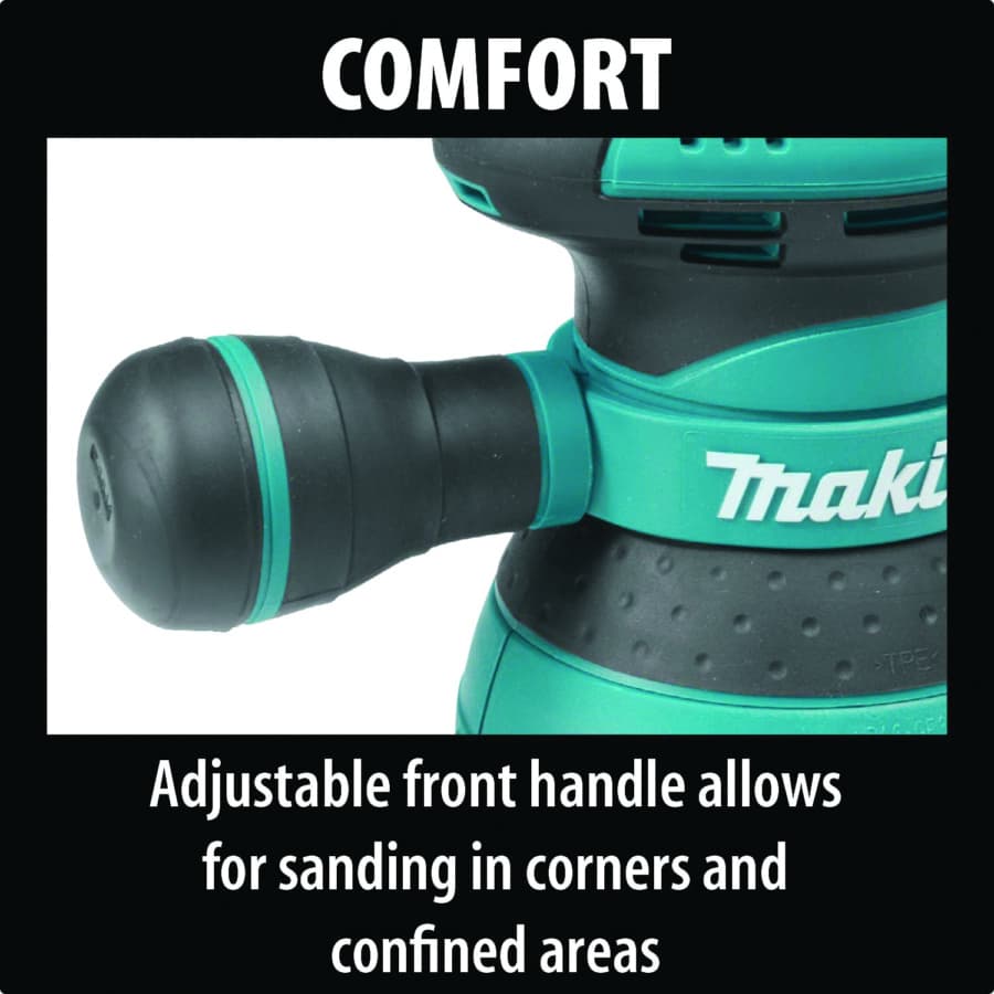 Makita Orbital Sander Corded 3A Motor with 5" Round Hook and Loop Pad, Vacuum, - BO5041K, detail 5
