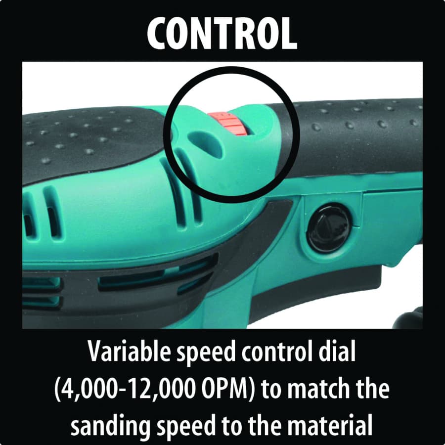 Makita Orbital Sander Corded 3A Motor with 5" Round Hook and Loop Pad, Vacuum, - BO5041K, detail 6