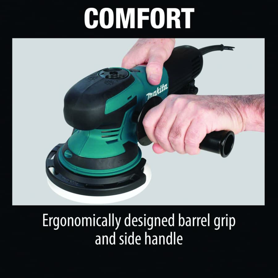 Makita Orbital Sander Corded 6.6A Motor with 6" Round Hook and Loop Pad, Vacuum, - BO6050J, detail 8
