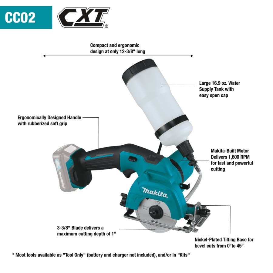 12V max CXT Lithium-Ion Cordless 3-3/8" Tile/Glass Saw Tool Only, detail 1