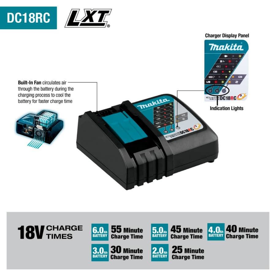 Makita 18V LXT Lithium-Ion Rapid Optimum Charger - DC18RC, detail 1