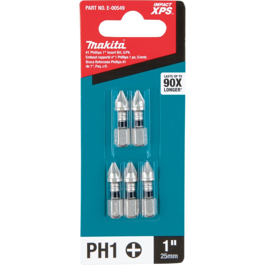 #1 x 1" Impact XPS Phillips Drive Insert Bit, 1/4" Shank (5/Pack), detail 5