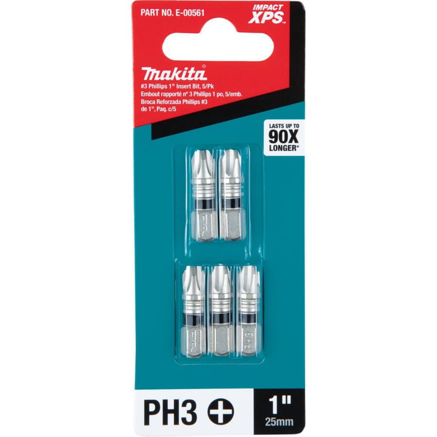 #3 x 1" Impact XPS Phillips Drive Insert Bit, 1/4" Shank (5/Pack), detail 2