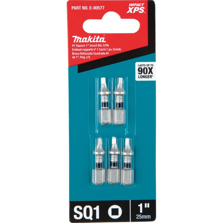 #1 x 1" Impact XPS Square Drive Insert Bit, 1/4" Shank (5/Pack), detail 2
