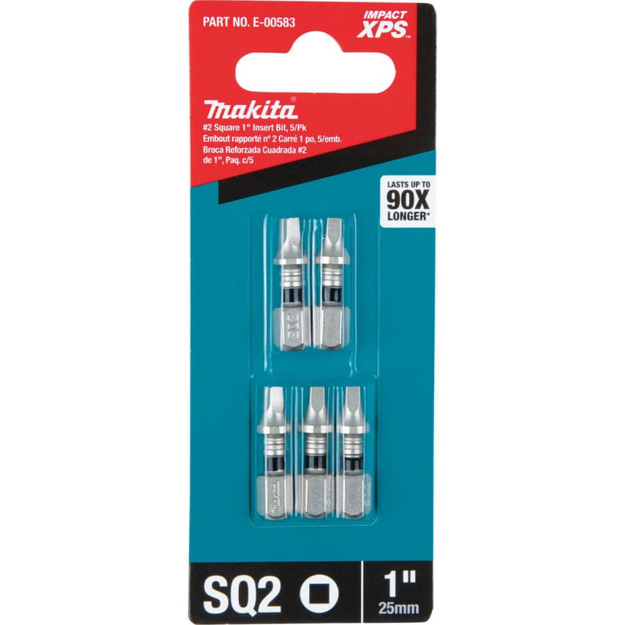 #2 x 1" Impact XPS Square Drive Insert Bit, 1/4" Shank (5/Pack), detail 3