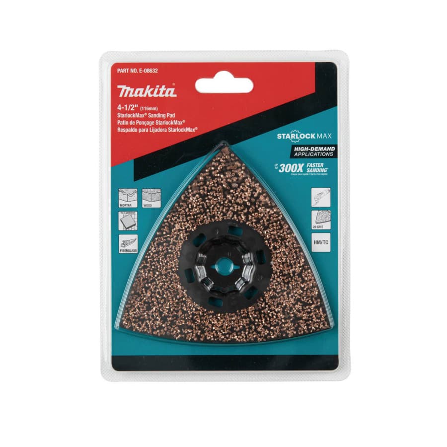 4-1/2" StarlockMax 20 Grit Oscillating Multi-Tool Tungsten Carbide Delta Triangle Sanding Pad, detail 2
