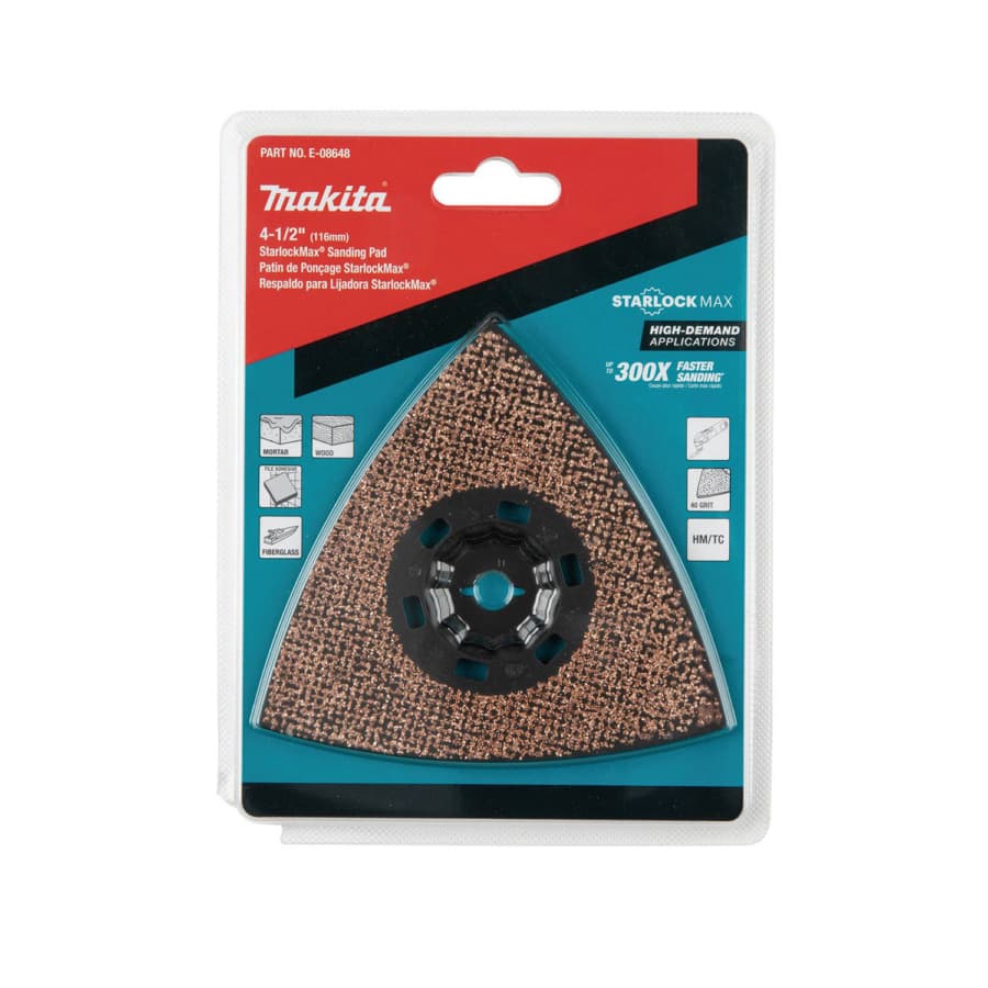 4-1/2" StarlockMax 40 Grit Oscillating Multi-Tool Tungsten Carbide Delta Triangle Sanding Pad, detail 2