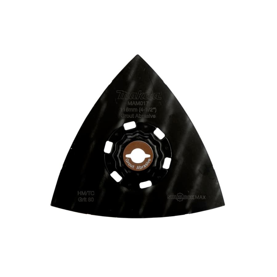 4-1/2" StarlockMax 60 Grit Oscillating Multi-Tool Tungsten Carbide Delta Triangle Sanding Pad, detail 1