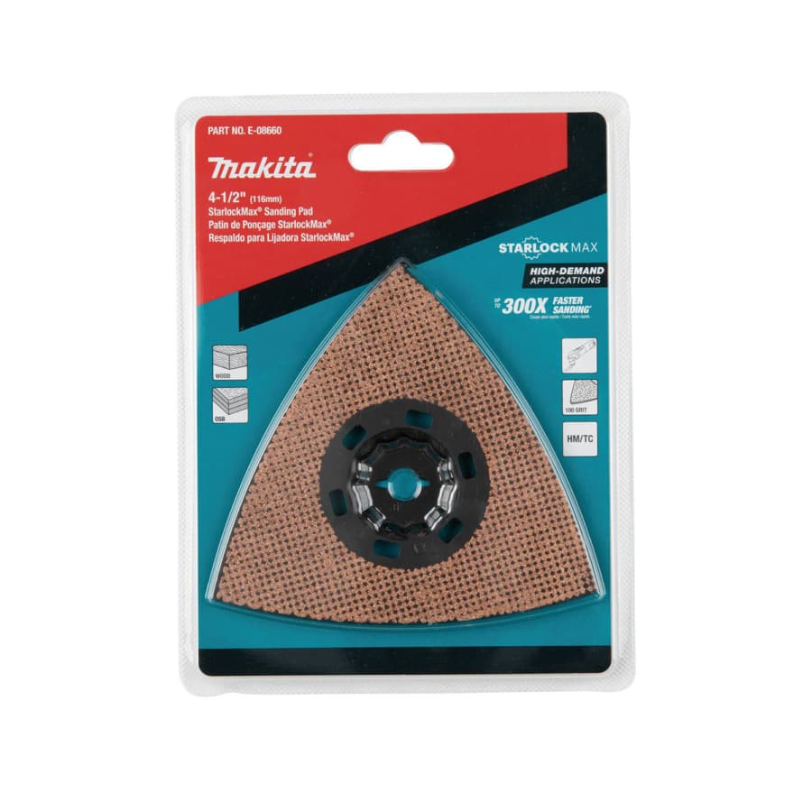 4-1/2" StarlockMax 100 Grit Oscillating Multi-Tool Tungsten Carbide Delta Triangle Sanding Pad, detail 2