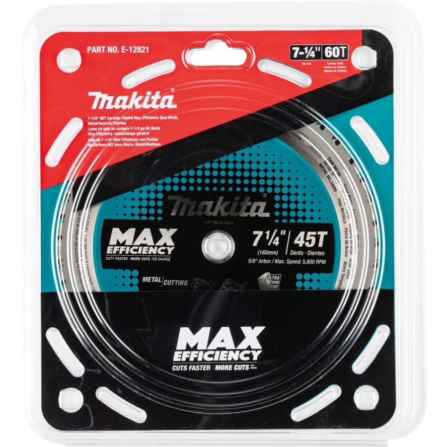 Makita 7-1/4" Diameter with 5/8" Arbor 65 Tooth Cut-Off / Crosscut Saw Blade, E-12821, detail 2