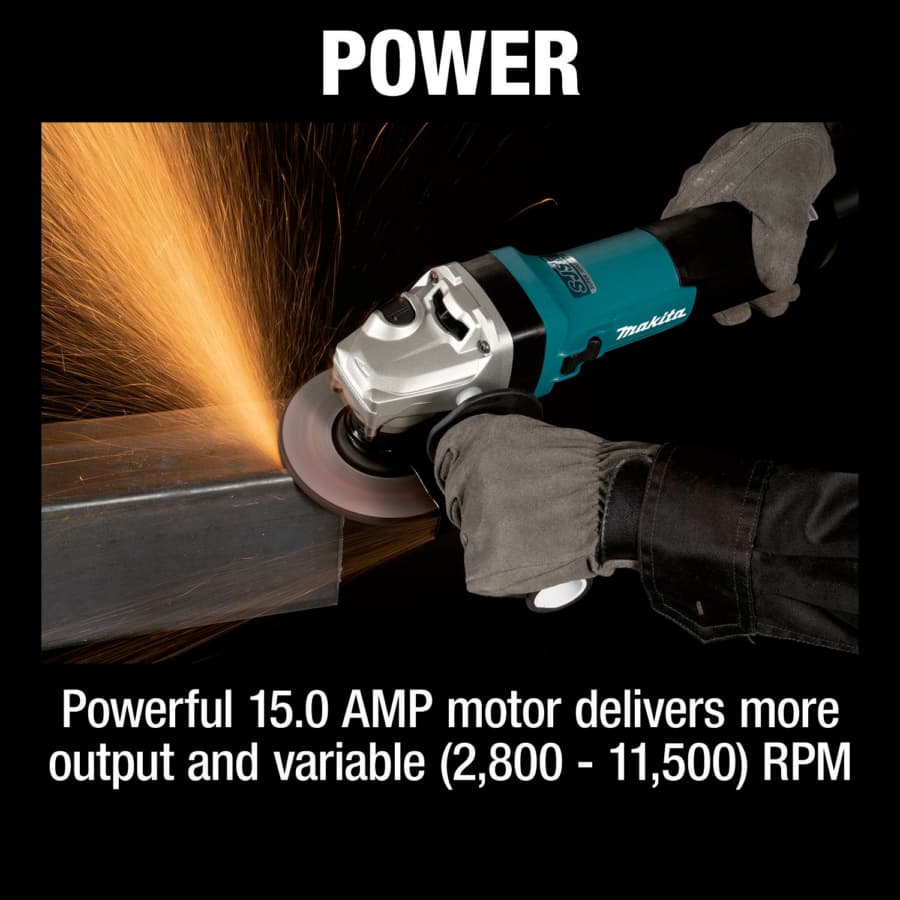 Makita 4-1/2" Angle Grinder SJS II Variable Speed Corded 15 Amp, 11500 rpm - GA4591, detail 7