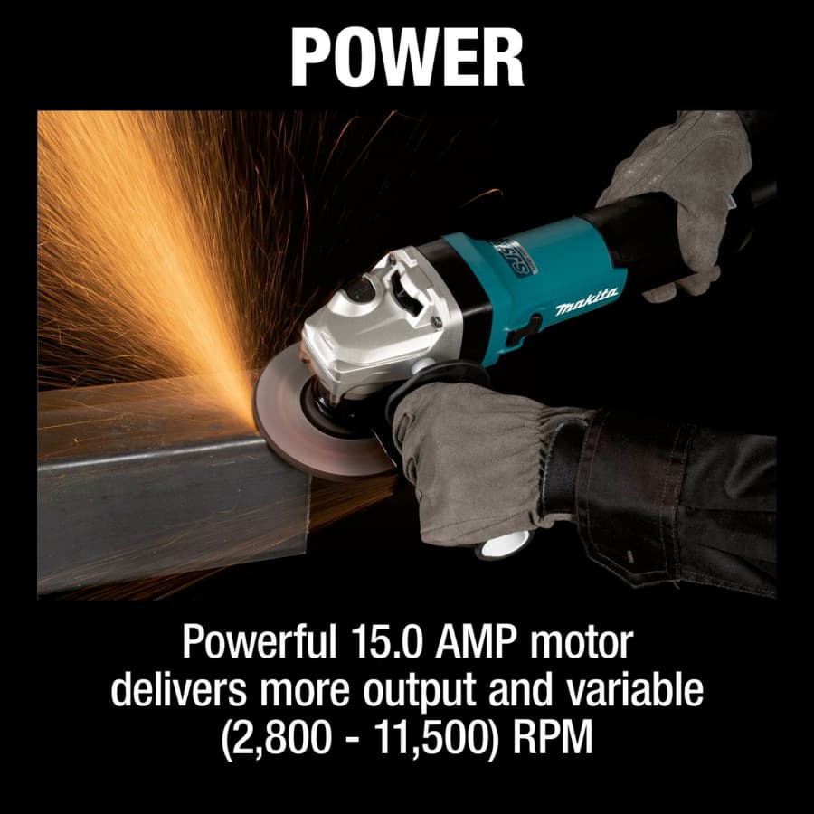 Makita 5" Angle Grinder SJS II Variable Speed Corded 15 Amp, 11500 rpm - GA5090, detail 7