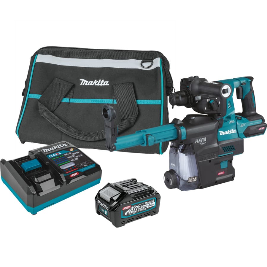 Makita SDS‑PLUS AVT Rotary Hammer 40V max XGT® Lithium-Ion Cordless Brushless Motor, Variable Speed, (1)4.0 Ah Battery Included, GRH01M1, detail 1