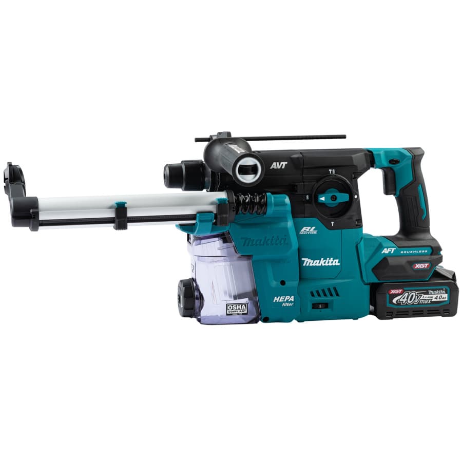 Makita 40 V Max XGT Brushless Cordless 1-3/16" SDS-PLUS AVT Rotary Hammer Kit with Dust Extractor/AFT/AWS Capable (4.0Ah), detail 1