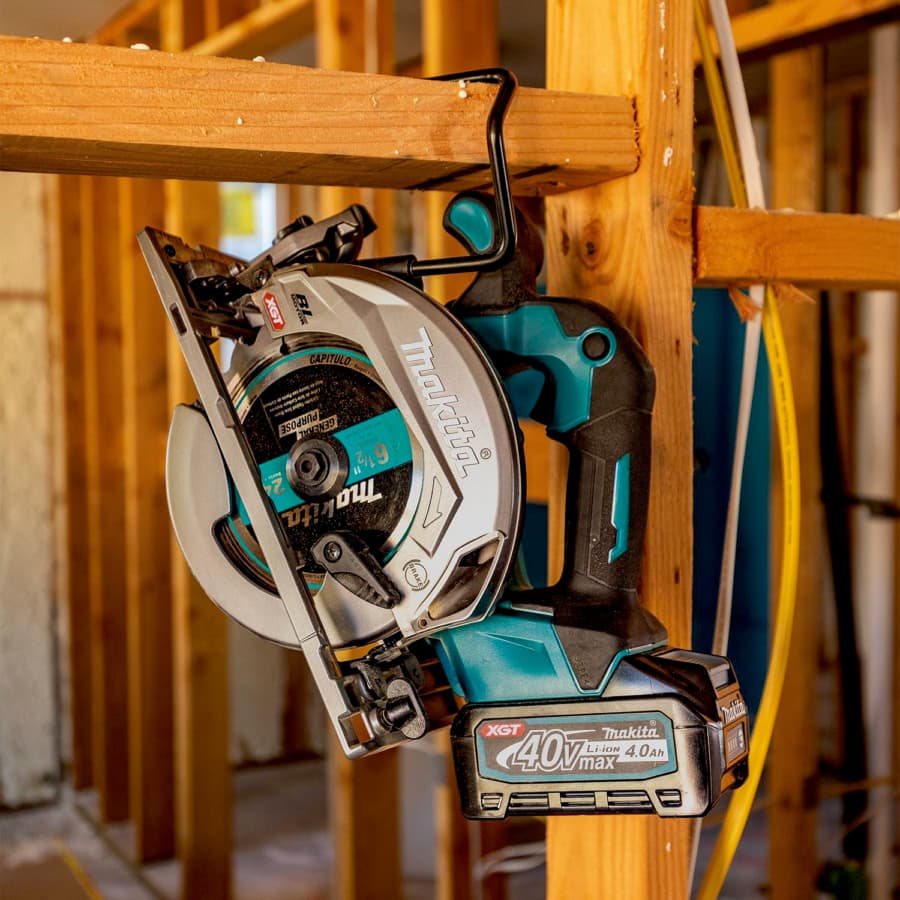 Makita 6-1/2" Circular Saw 5/8" Arbor with 40V max XGT® Lithium-Ion Cordless Brushless Motor, 40 Ah Battery Included, Top handle, GSH05M1, detail 7