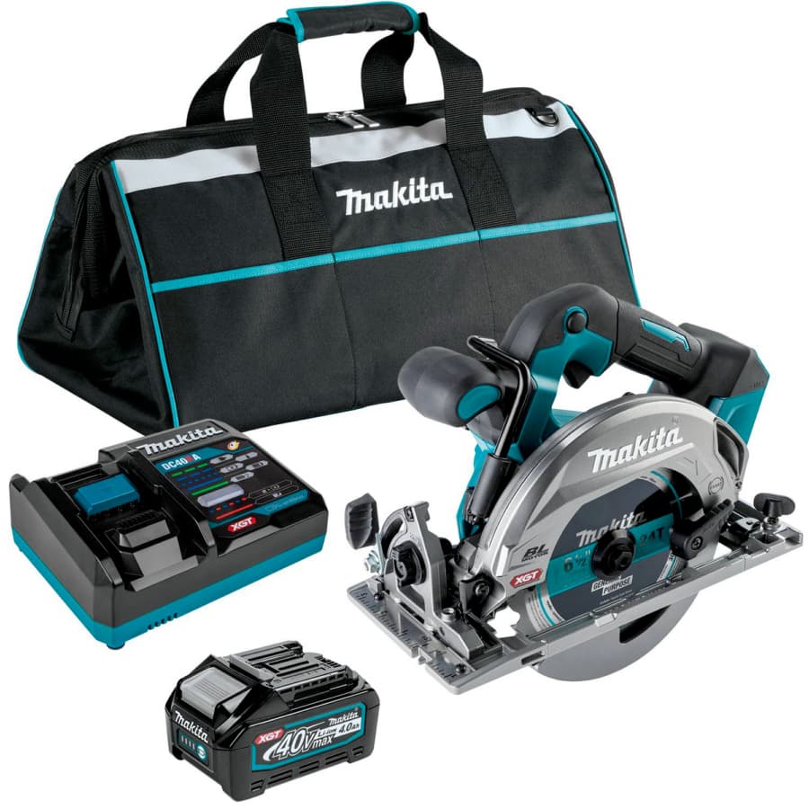 Makita 6-1/2" Circular Saw 5/8" Arbor with 40V max XGT® Lithium-Ion Cordless Brushless Motor, 40 Ah Battery Included, Top handle, GSH05M1, detail 8