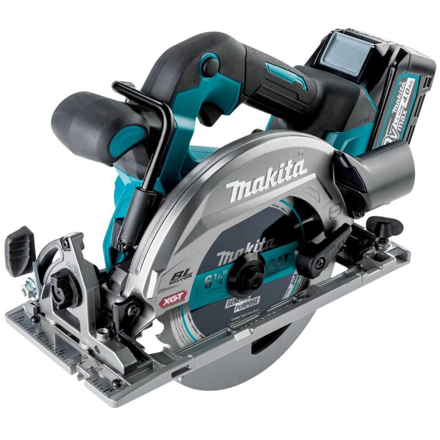 Makita 6-1/2" Circular Saw 5/8" Arbor with 40V max XGT® Lithium-Ion Cordless Brushless Motor, 40 Ah Battery Included, Top handle, GSH05M1, detail 9
