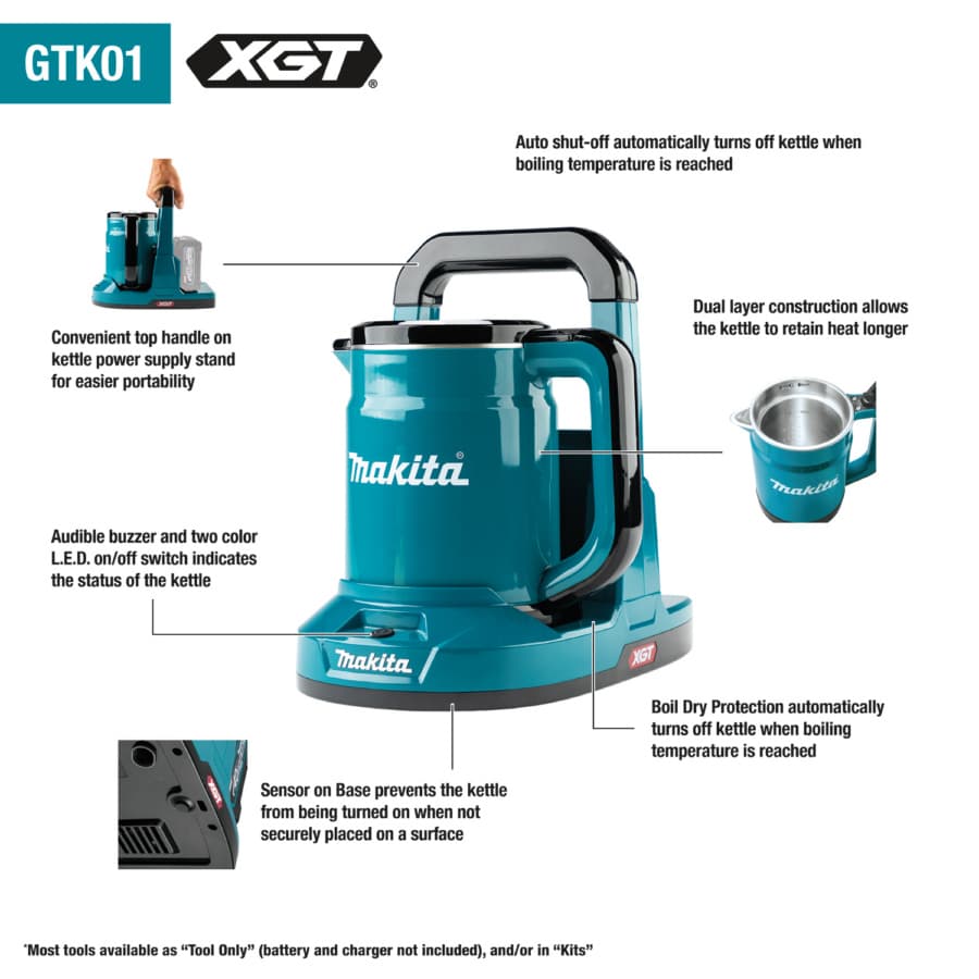 Makita 40V max XGT Hot Water Kettle Tool Only, detail 1
