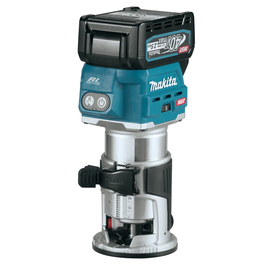 Makita Fixed Base Router 40V max XGT® Lithium-Ion Cordless Brushless motor Variable Speed, 2.5 Ah Battery Included, GTR01D1, detail 3