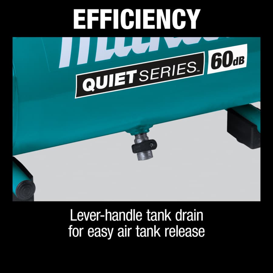 Makita Quiet Series Air Compressor 1 hp, 135 psi 7 A 60 dB - MAC210Q, detail 5