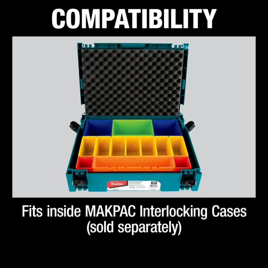 MAKPAC Interlocking Case Insert Tray with Colored Compartments/Foam Lid, detail 1