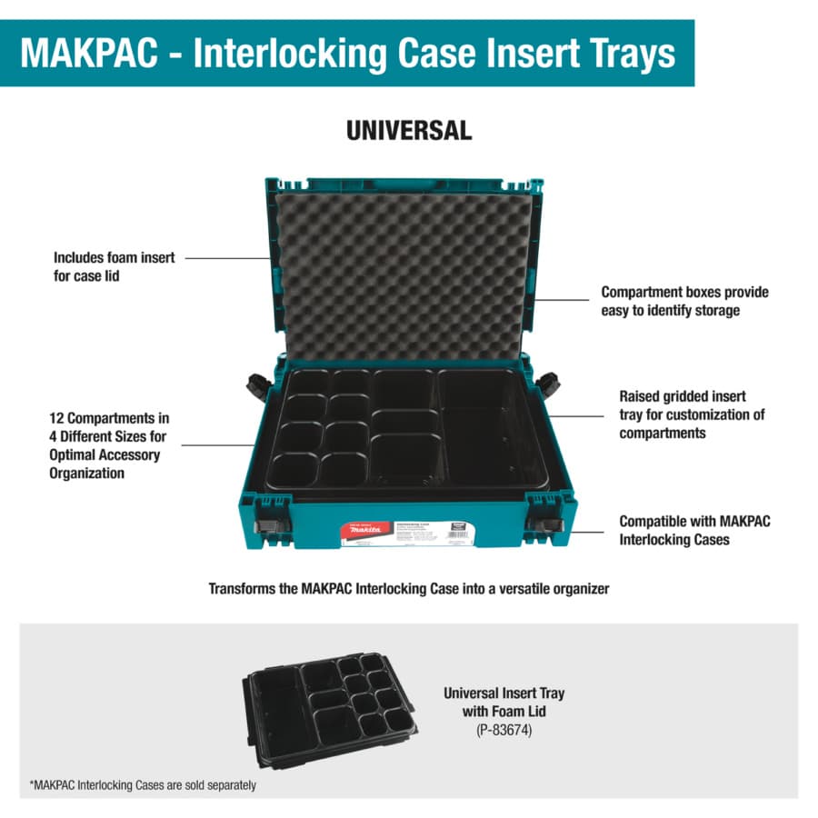 MAKPAC Interlocking Case Universal Insert Tray with Foam Lid, detail 3