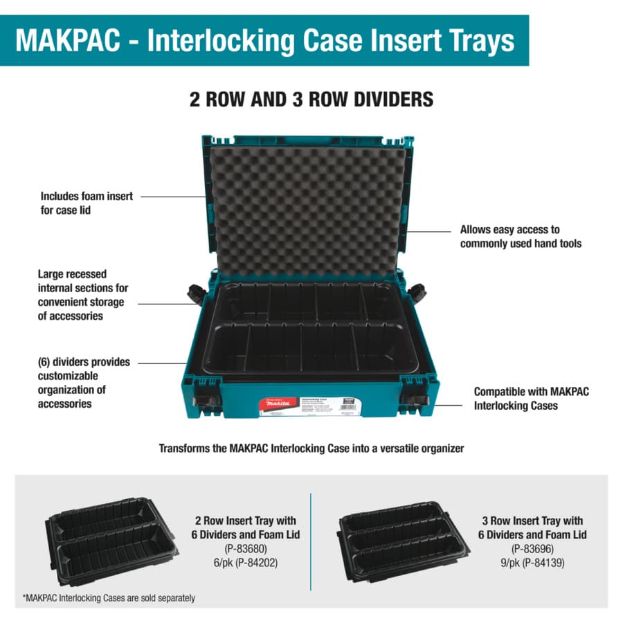 MAKPAC Interlocking Case 3 Row Insert Tray, detail 2