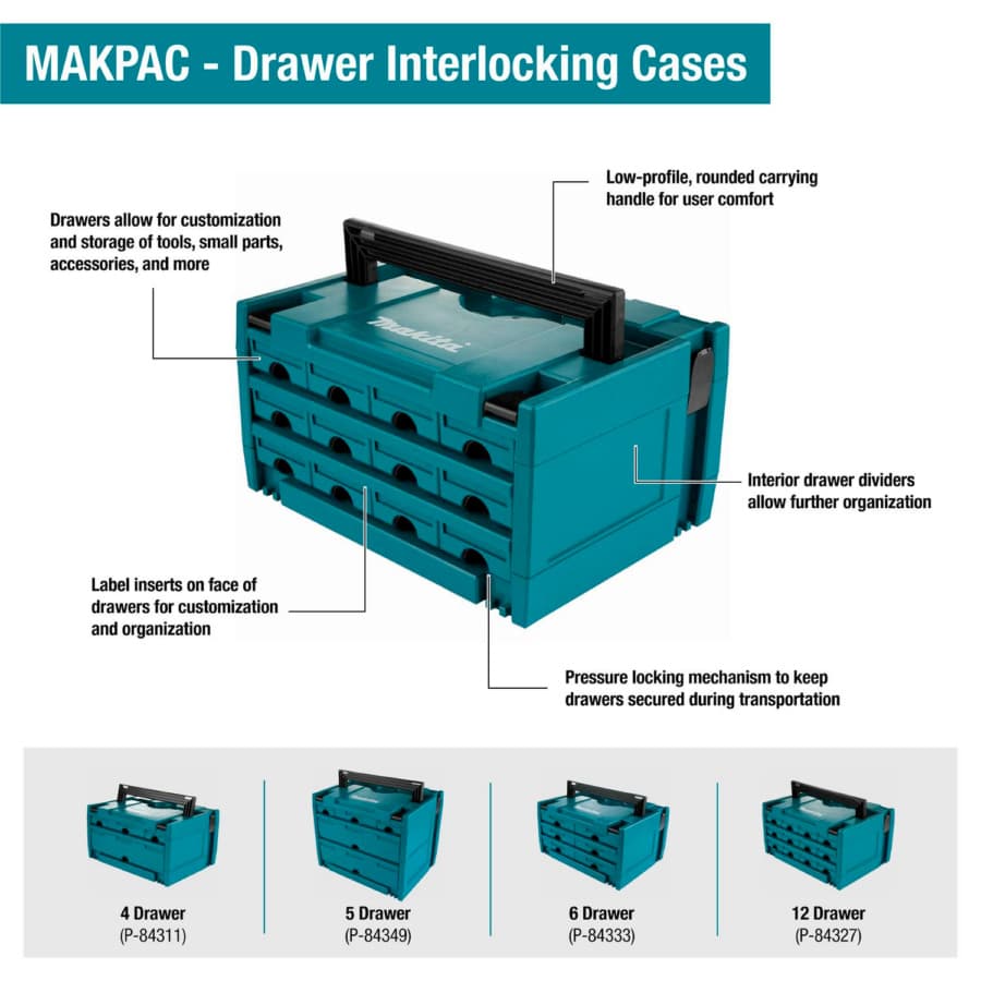 MAKPAC 6 Drawer Interlocking Case, detail 1