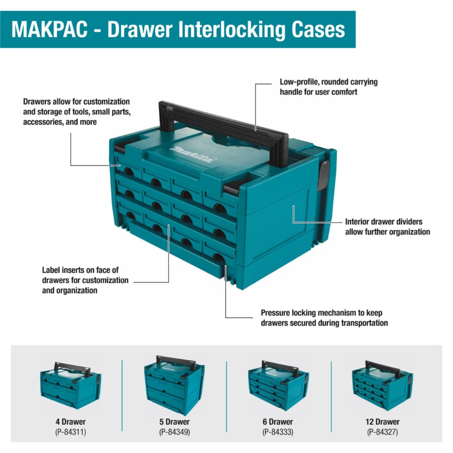 MAKPAC 6 Drawer Interlocking Case, detail 2