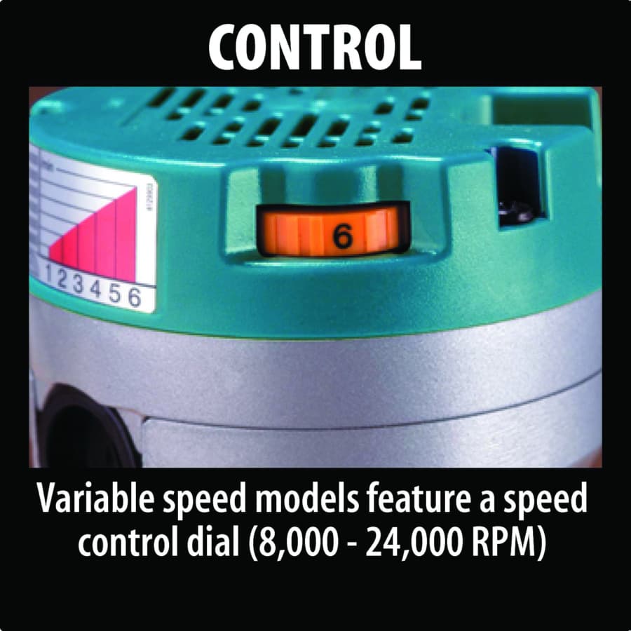 Makita Fixed Base Router 11A 2.25hp Corded Motor Variable Speed, - RD1101, detail 4