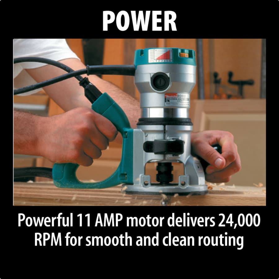 Makita Fixed Base Router 11A 2.25hp Corded Motor Variable Speed, - RD1101, detail 7