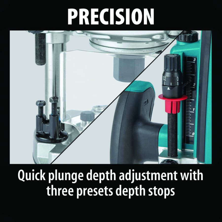 Makita Combination Plunge-Fixed Base Router 15A 3.25hp Corded Motor, RP1800, detail 2