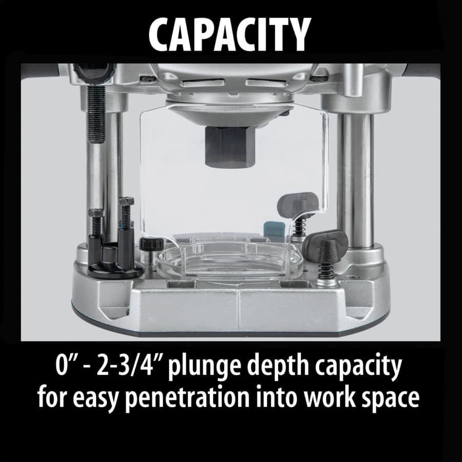 Makita Combination Plunge-Fixed Base Router 15A 3.25hp Corded Motor Variable Speed, - RP2301FC, detail 5