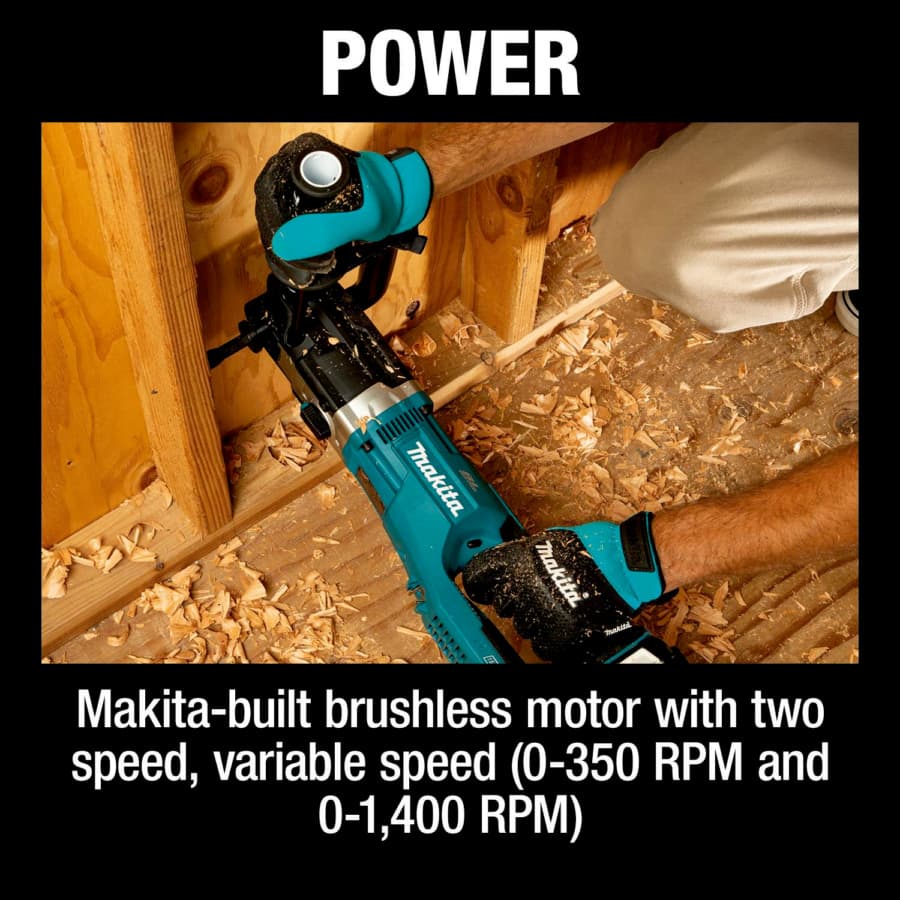 Makita Drill/Driver Right Angle 7/16" Keyless Chuck 18V LXT® Lithium-Ion Cordless Brushless Motor, 5.0 Ah Battery Included - XAD04PT, detail 4