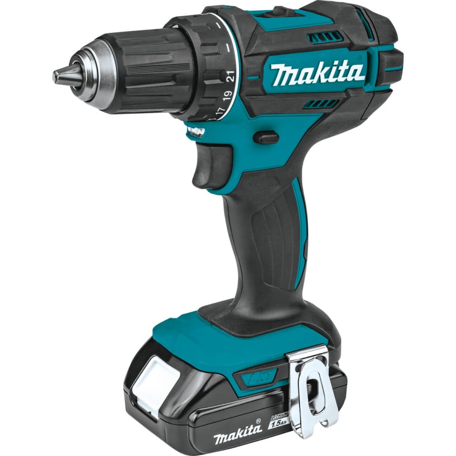 Makita Drill/Driver 1/2" Keyless Chuck 18V LXT® Lithium-Ion Cordless Brushed Motor, 480 lbf.in of Torque, 1.5 Ah Battery Included - XFD10SY, detail 1
