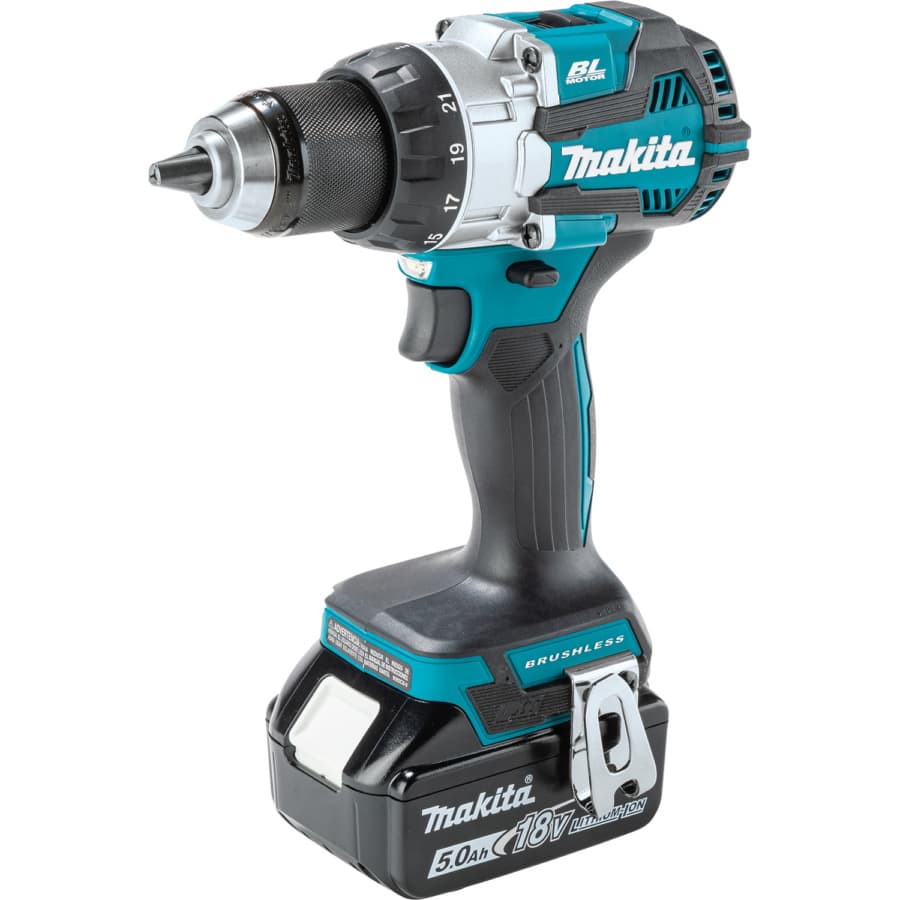 Makita Drill/Driver 1/2" Keyless Chuck 18V LXT® Lithium-Ion Cordless Brushless Motor, 970 lbf.in of Torque, 5.0 Ah Battery Included - XFD16T, detail 5