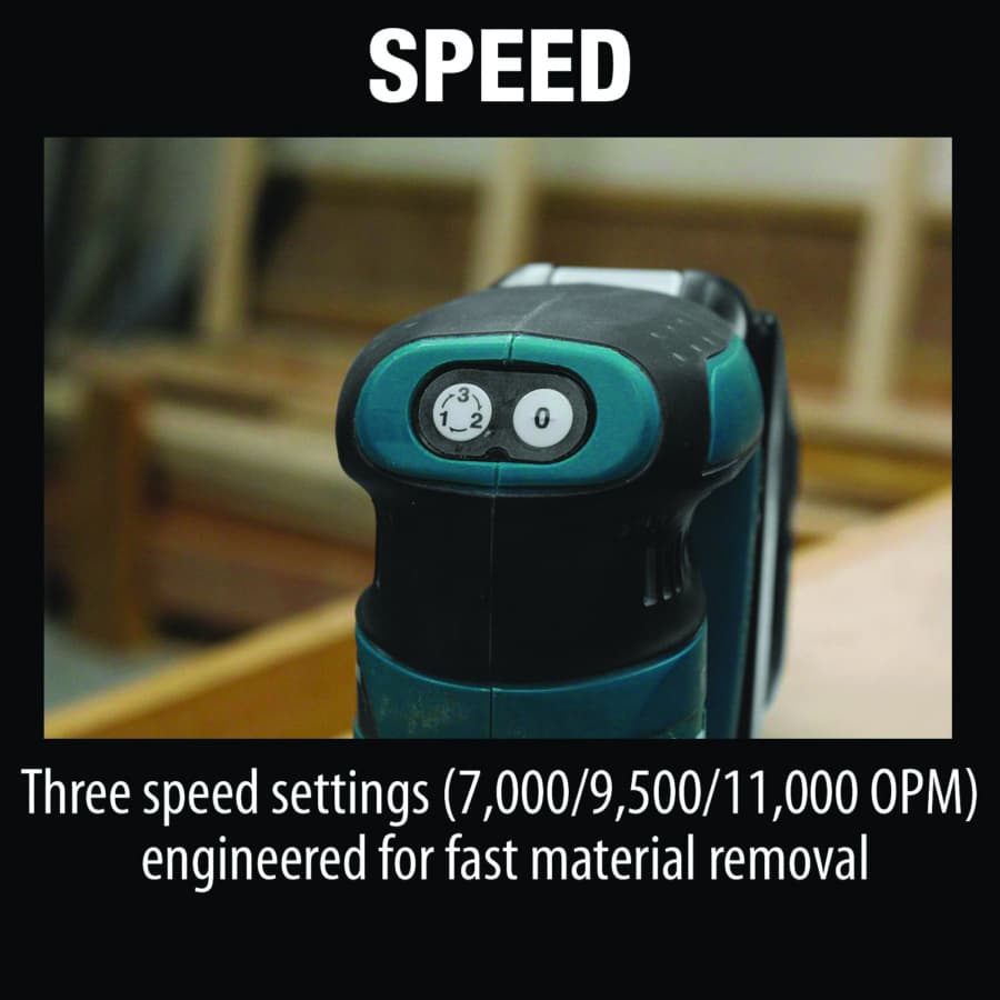 Makita 18V LXT Random Orbit Sander 18V LXT® Lithium-Ion Cordless Brushless Motor with 5" Round Hook and Loop Pad, Vacuum, Bare Tool - XOB01Z, detail 7